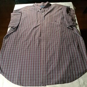 Ralph Lauren Mens 3XB Plaid Short Sleeve Button Up‎ Shirt